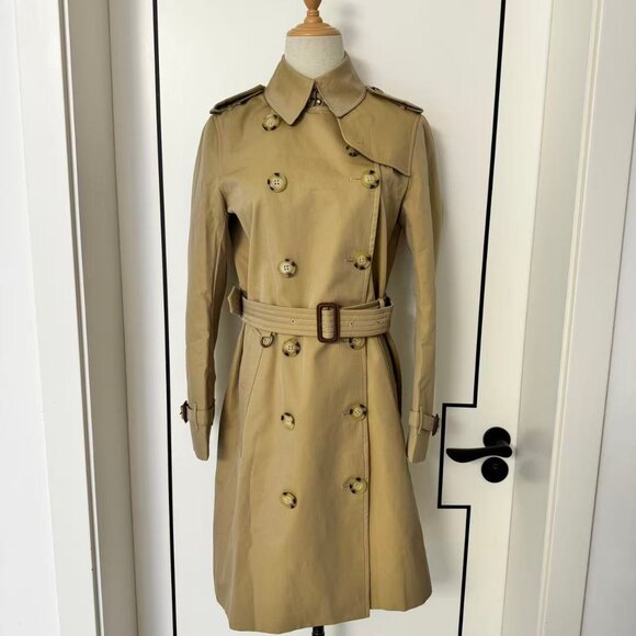 Burberry Kensington Mid-Length Double Breasted Trench Coat - Picture 3 of 12